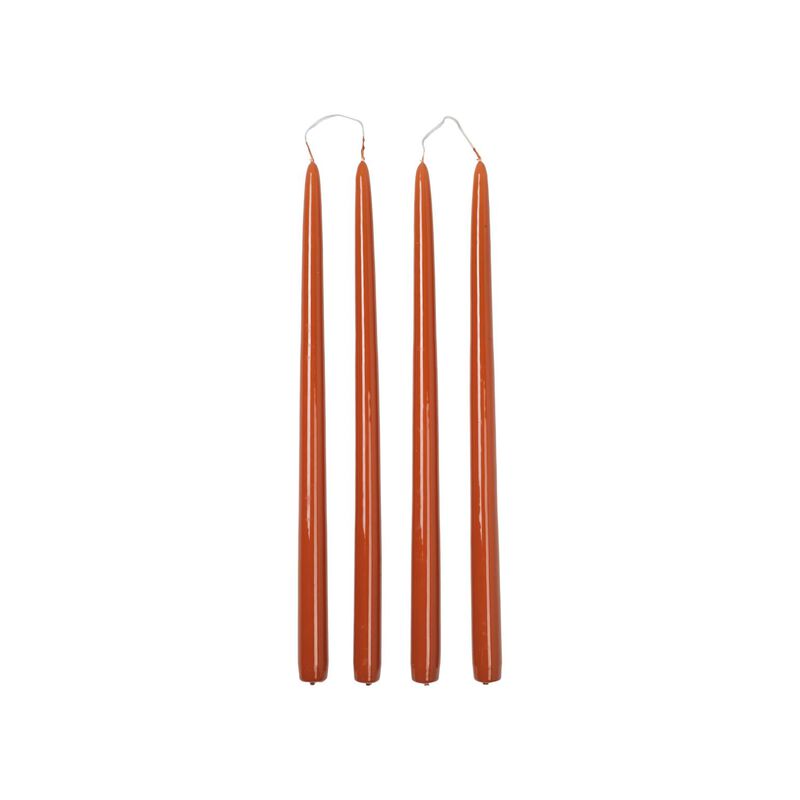 Broste Candle Taper Set Of 4 H380 - Glossy Burned Orange image number 0